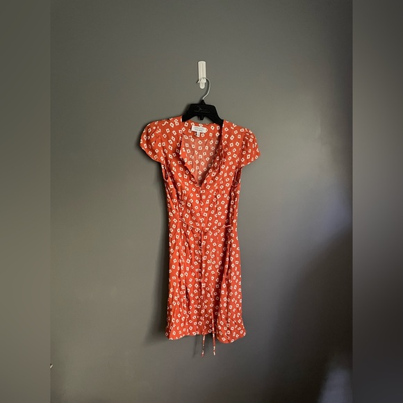 & Other Stories Printed Orange Square Mini Dress Size 4 - Picture 2 of 5